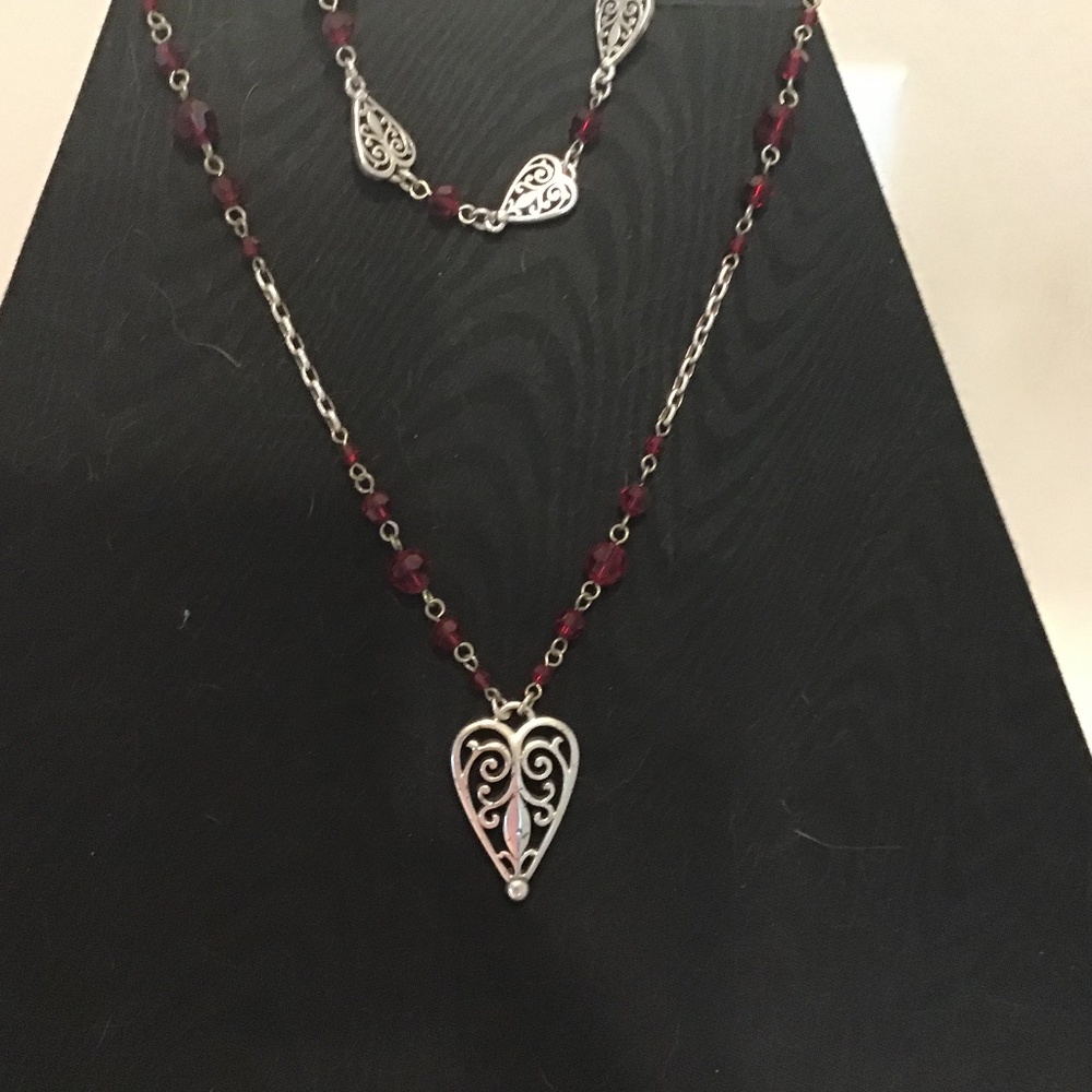 NEW Brighton red heart necklace and bracelet set